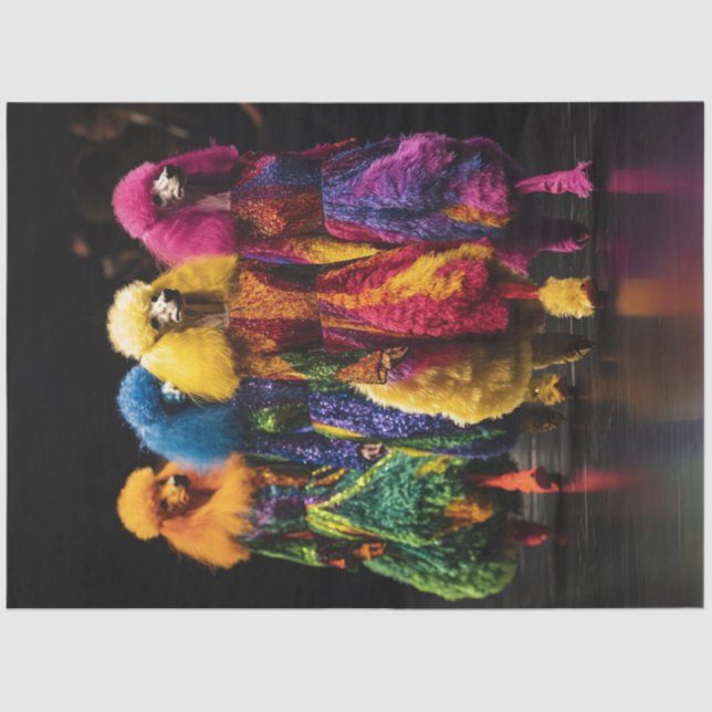 Decoupage Whimsical Coy's Colorful Canines  Tissue Paper (Front)