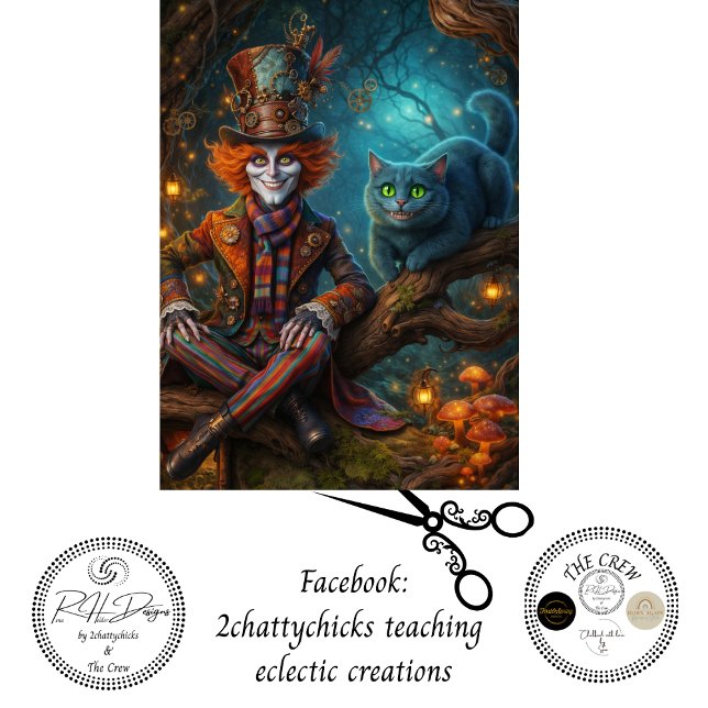 Decoupage Whimsical Fantasy Forest Trickster & Cat Tissue Paper (Creator Uploaded)