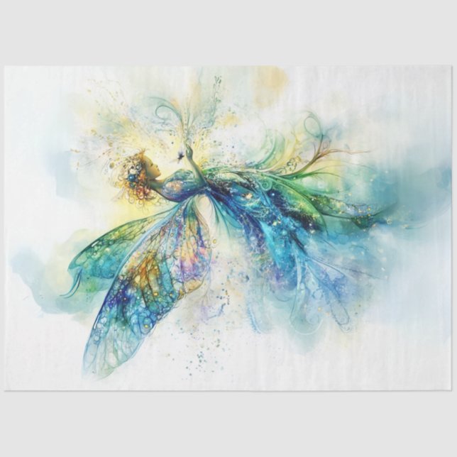 Decoupage Whimsical Fantasy Land Fairy  Tissue Paper (Front)