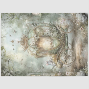 Decoupage Whimsical Fantasy Ornate Carriage & Mice Tissue Paper