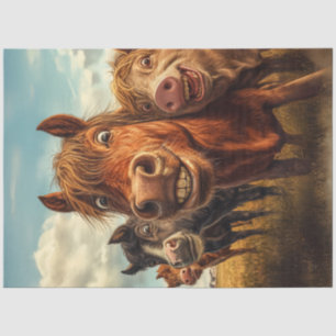 Decoupage Whimsical Funny Animal Pose Tissue Paper