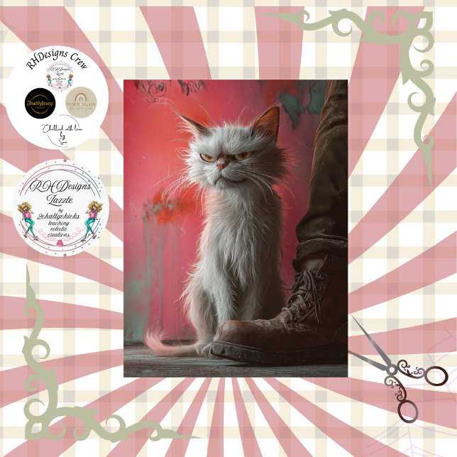 Decoupage Whimsical Grumpy Cat Personalized  Tissue Paper (Creator Uploaded)