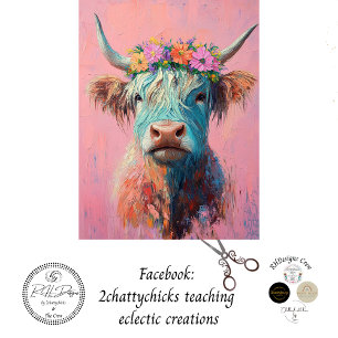 Decoupage Whimsical Highland Bessie Tissue Paper