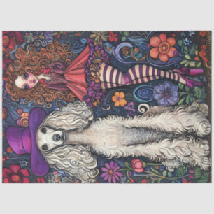 Decoupage Whimsical Hippie Chic & Standard Poodle Tissue Paper