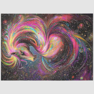 Decoupage Whimsical Horse Vibrant Abstract Swirl  Tissue Paper