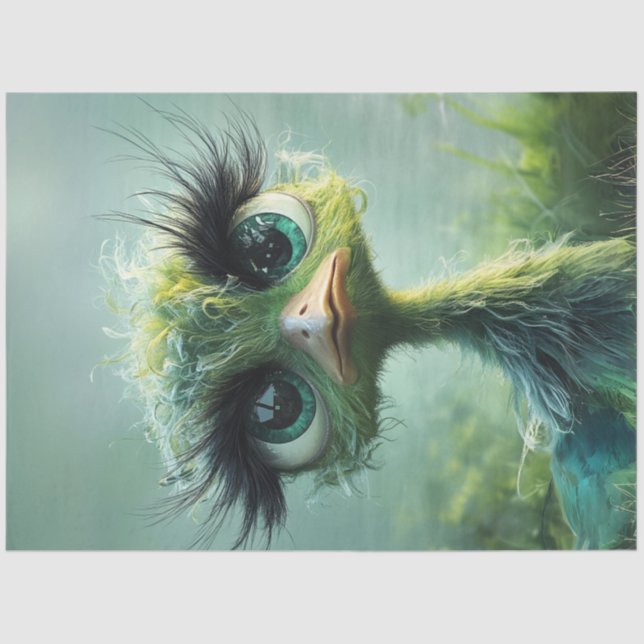 Decoupage Whimsical Lime Green Wackadoodle  Tissue Paper (Front)