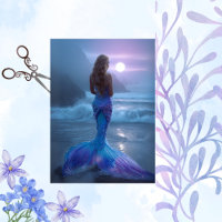 Decoupage Whimsical Mermaid Mystical Scene Ocean