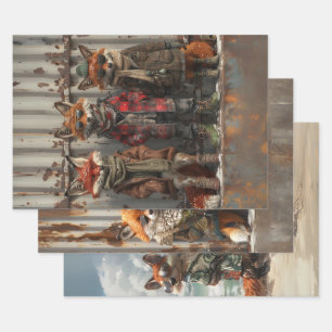 Decoupage Whimsical Mischievous Bretz FoxBrothers Wrapping Paper Sheets