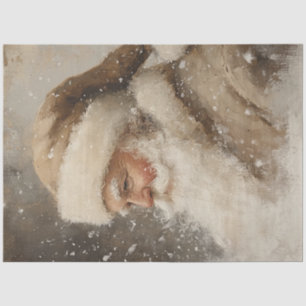 Decoupage Whimsical Non Traditional Santa Tan Suit Tissue Paper