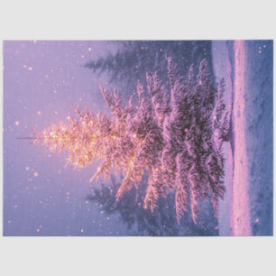 Decoupage Whimsical Pastel Pink Christmas Tree Tissue Paper