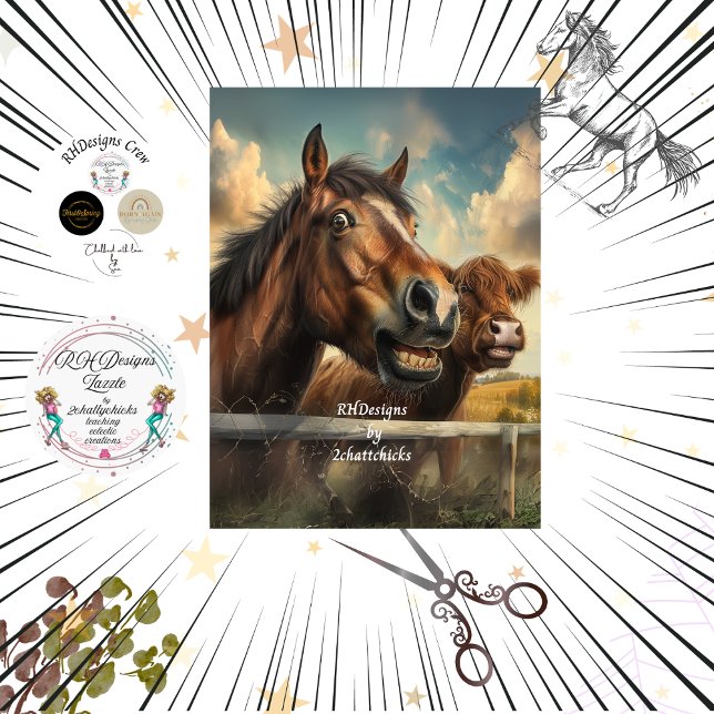 Decoupage Whimsical Photo Funny Face Horse Tissue Paper (Creator Uploaded)