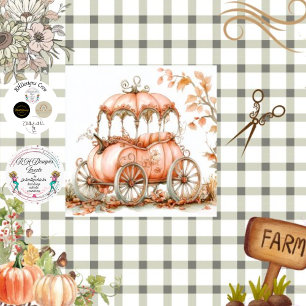 Decoupage Whimsical Pumpkin Carriage  Tissue Paper