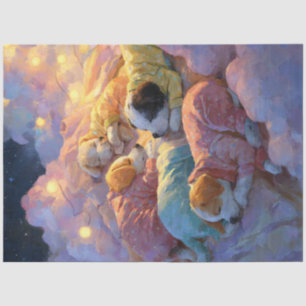 Decoupage Whimsical Puppies Pajamas in the Clouds Tissue Paper