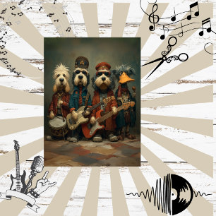 Decoupage Whimsical Rock Band Dogs Duck  Tissue Paper
