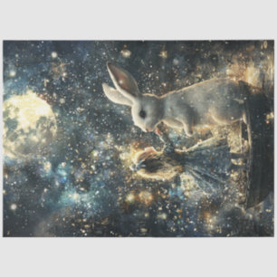 Decoupage Whimsical Scene Alice & Rabbit  Tissue Paper