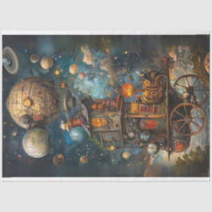 Decoupage Whimsical Steampunk Hot Air Balloon Tissue Paper