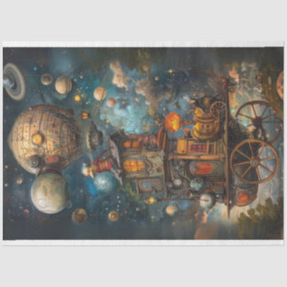 Decoupage Whimsical  Steampunk Hot Air Balloon  Tissue Paper