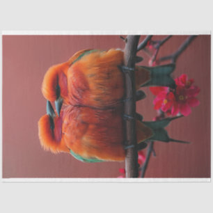 Decoupage Whimsical Vibrant Colored Love Birds Tissue Paper