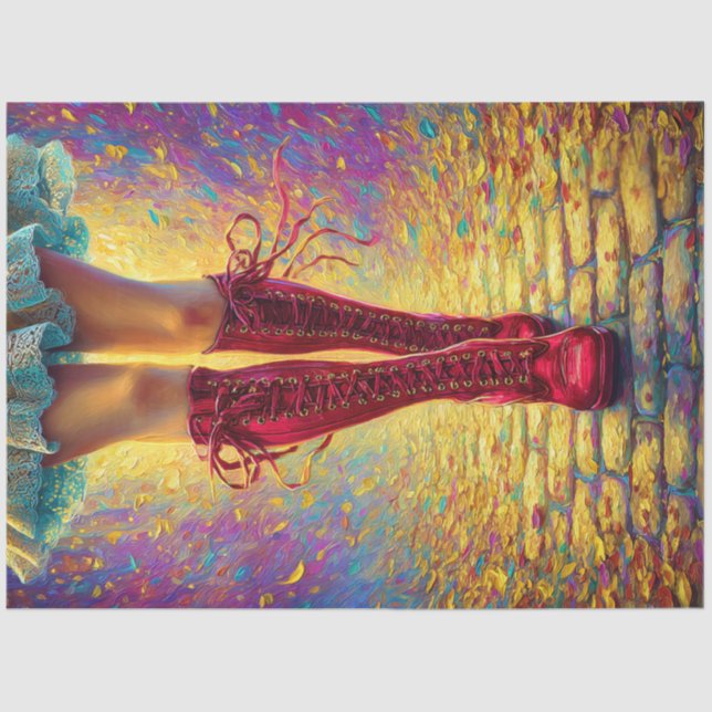 Decoupage Whimsical Walk of Independence  Tissue Paper (Front)