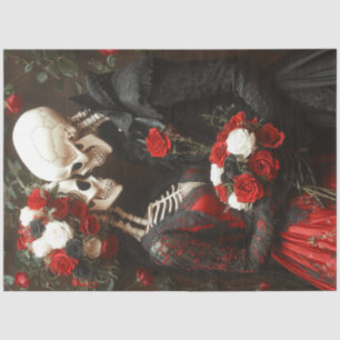 Decoupage Whimsical Wedding Black & Red Tissue Paper