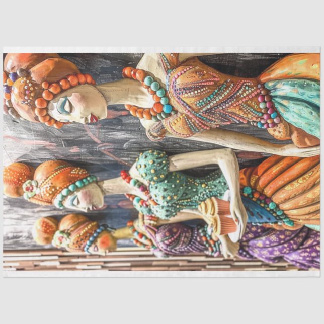Decoupage Whimsical Woman Art Deco  Tissue Paper (Front)