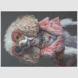 Decoupage Whimsically Dressed Poodle Bella Tissue Paper
