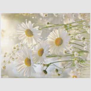 Decoupage White Daisies Natural Setting  Tissue Paper