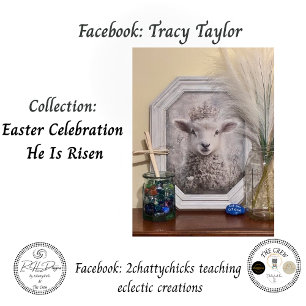 Decoupage White Lamb Easter Sunday Ornate Crown Tissue Paper