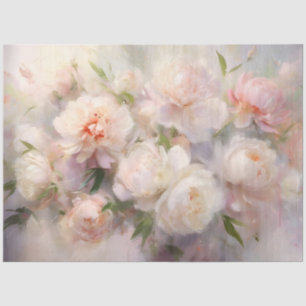 Decoupage White & Pink Peonies Watercolor Painting Tissue Paper
