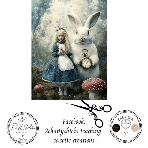 Decoupage White Rabbit & Alice Wonderland Fantasy Tissue Paper