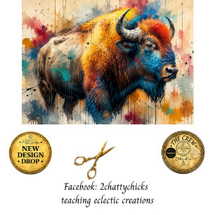 Decoupage Wildfire Bison of Oklahoma  Tissue Paper