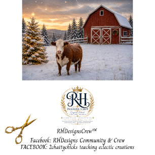 Decoupage Winter Farmhouse Cow Scene Tissue Paper