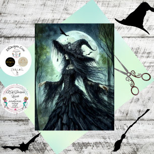 Decoupage Witchy Woman Moonlight Lace Tissue Paper