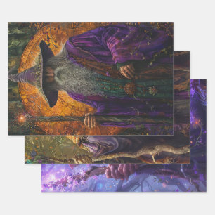 Decoupage Wizards Eldric Enchanter Wrapping Paper Sheets