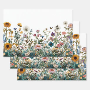 Decoupage Wrapping Landscape Wildflowers Transfer Paper Sheets