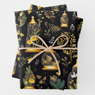Decoupage Wrapping Paper Terrariums Set of 3