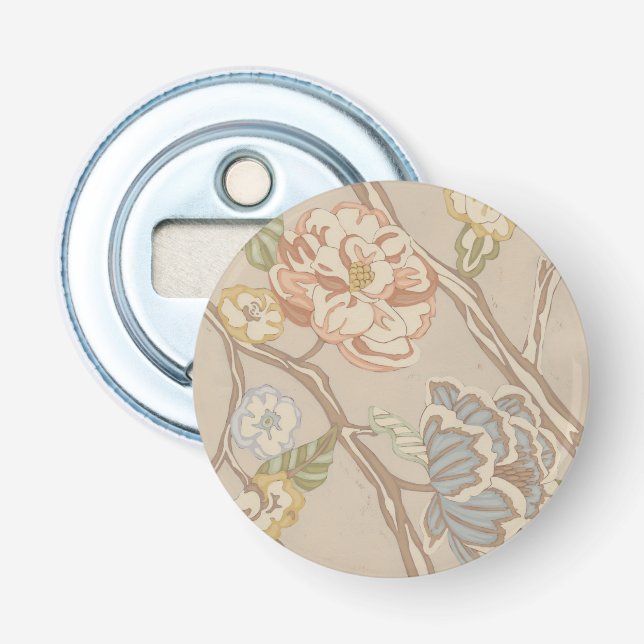 Decrative Organza Chintz Floral Design Bottle Opener (Front)