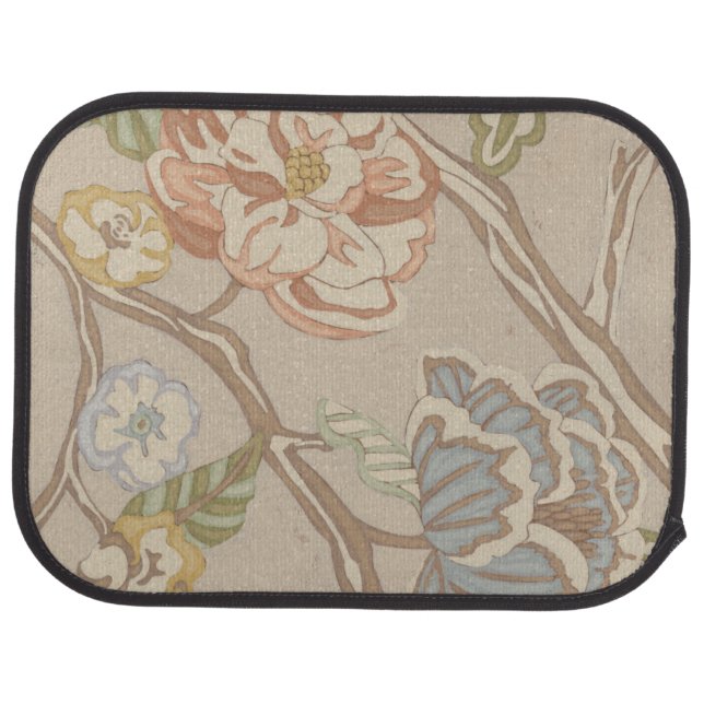 Decrative Organza Chintz Floral Design Car Mat (Rear)