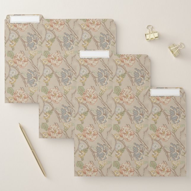 Decrative Organza Chintz Floral Design File Folder (Set)