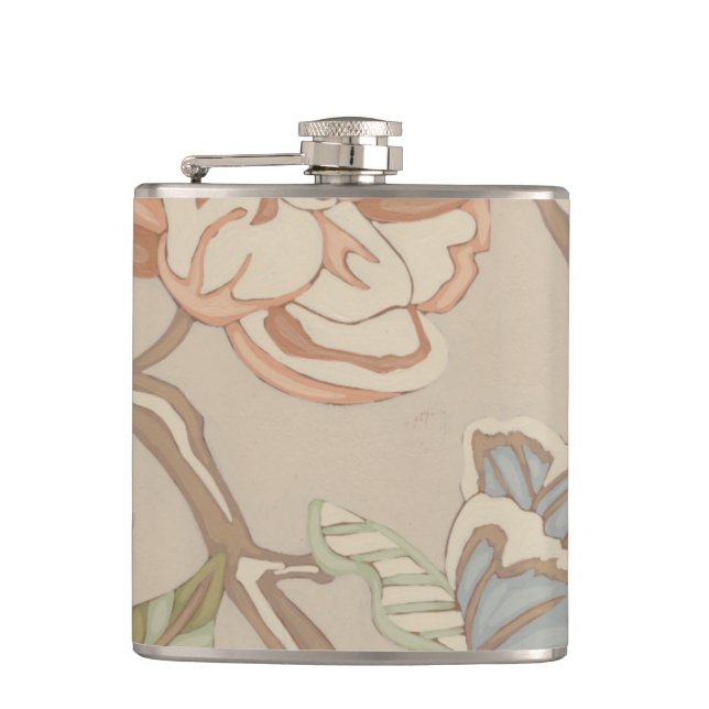 Decrative Organza Chintz Floral Design Flask (Front)