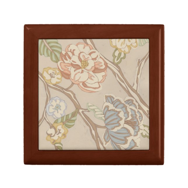 Decrative Organza Chintz Floral Design Keepsake Box (Front)