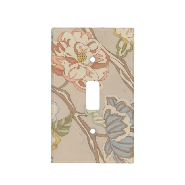 Decrative Organza Chintz Floral Design Light Switch Cover (Front)