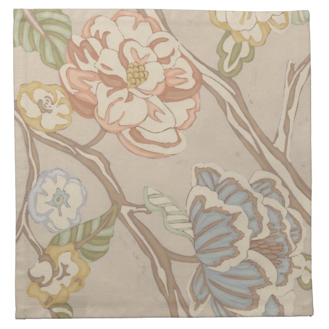 Decrative Organza Chintz Floral Design Napkin (Front)