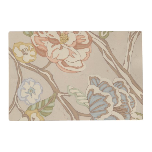 Decrative Organza Chintz Floral Design Placemat (Front)
