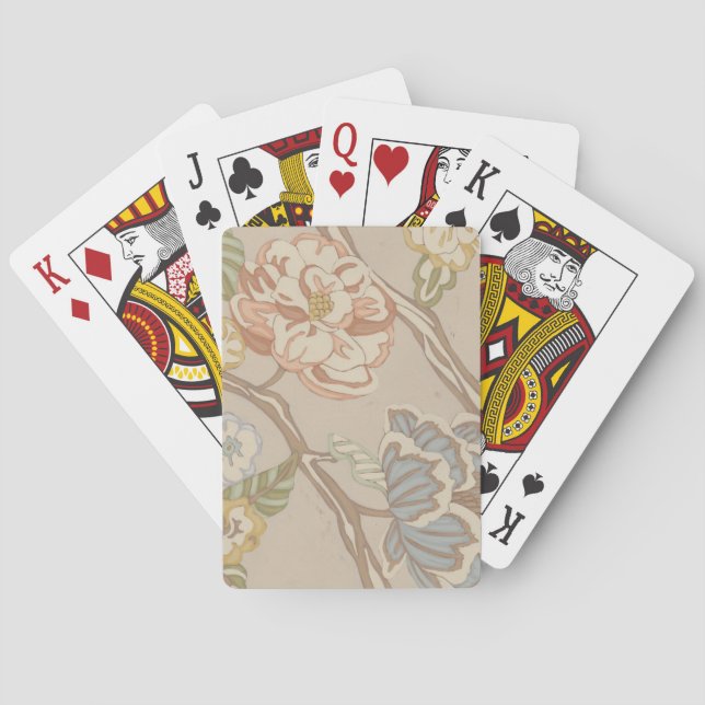 Decrative Organza Chintz Floral Design Poker Cards (Back)