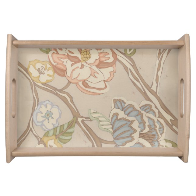 Decrative Organza Chintz Floral Design Serving Tray (Front)