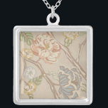 Decrative Organza Chintz Floral Design Silver Plated Necklace<br><div class="desc">A decorative organza chintz floral design,  the pale colors offer a muted beauty without taking away any power from this piece. Hang it in your bedroom,  your living room,  or any room. You can't go wrong with this purchase!</div>