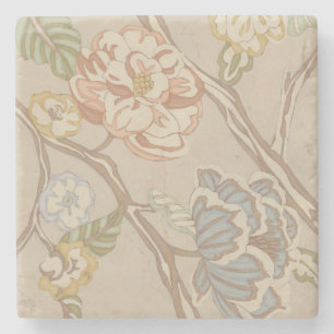 Decrative Organza Chintz Floral Design Stone Coaster