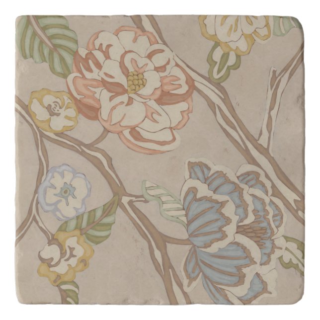 Decrative Organza Chintz Floral Design Trivet (Front)
