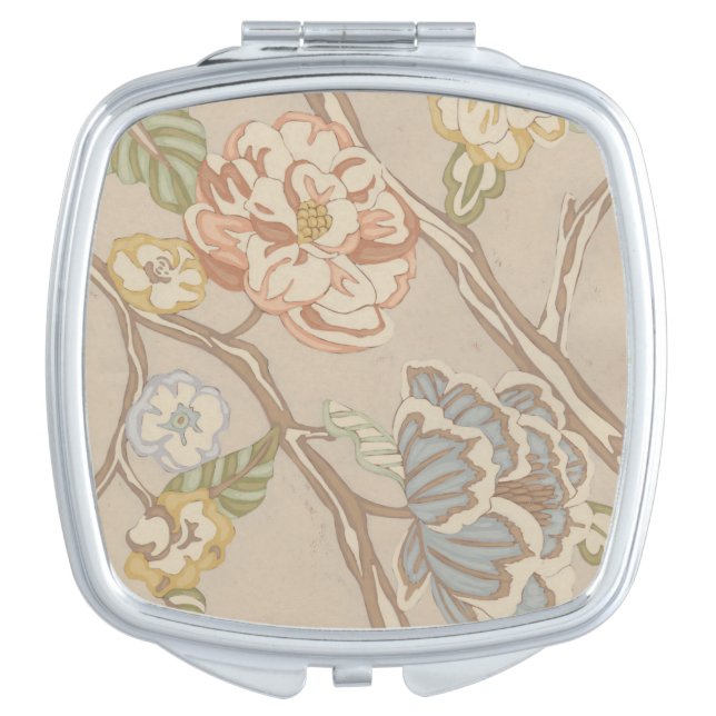 Decrative Organza Chintz Floral Design Vanity Mirror (Front)